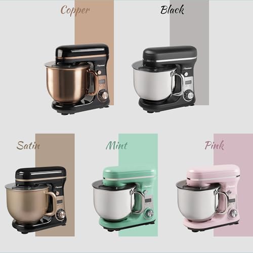 Bestron Robot Patissier, Robot pâtissier super silencieux (65 dB), Robot de cuisine 4-en-1, bol de 6 litres, inclus crochet pétrisseur, fouet et batteur plat, 6 vitesses + fonction Pulse, Vert – Image 7