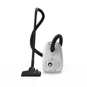 Bosch, Série 4, aspirateur avec Sac, Rayon d'action de 11 m, Sac à poussière XL, suceur pour Tissus d'ameublement, suceur Plat, Compartiment à Accessoires intégré, Blanc, BGB41WH1