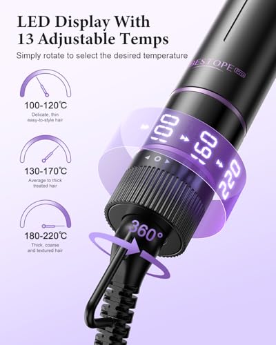 Boucleur à Cheveux BESTOPE PRO 5 en 1 - Fer à Boucler Avec un Lisseur Cheveux,Boucleur Wavy,Brosse Thermique(9 mm-25 mm),Fer à Friser Kit - Température Réglable,Pour Les Voyages et Les Cadeaux – Image 3