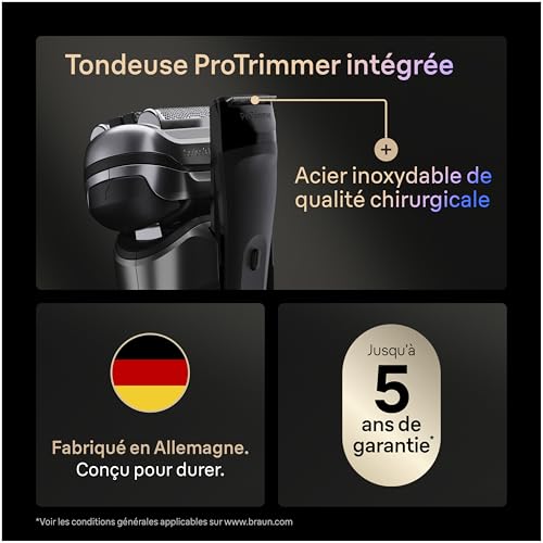 Braun Rasoir Electrique Homme Series 9+ PRO 9665CCE Graphite, Etanche, Lames De Précision Ultra-Fines Et Tondeuse Pro Trimmer Pour Bien Raser La Barbe, Coffret Rasage Avec Station De Nettoyage – Image 7