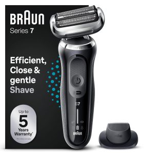 Braun Series 7 71-N1200s Rasoir Électrique pour Homme avec Accessoire Tondeuse de Précision Easyclick, 360° Flex, Technologie Wet & Dry, Rechargeable, Rasoir à Grille sans Fil, Gris