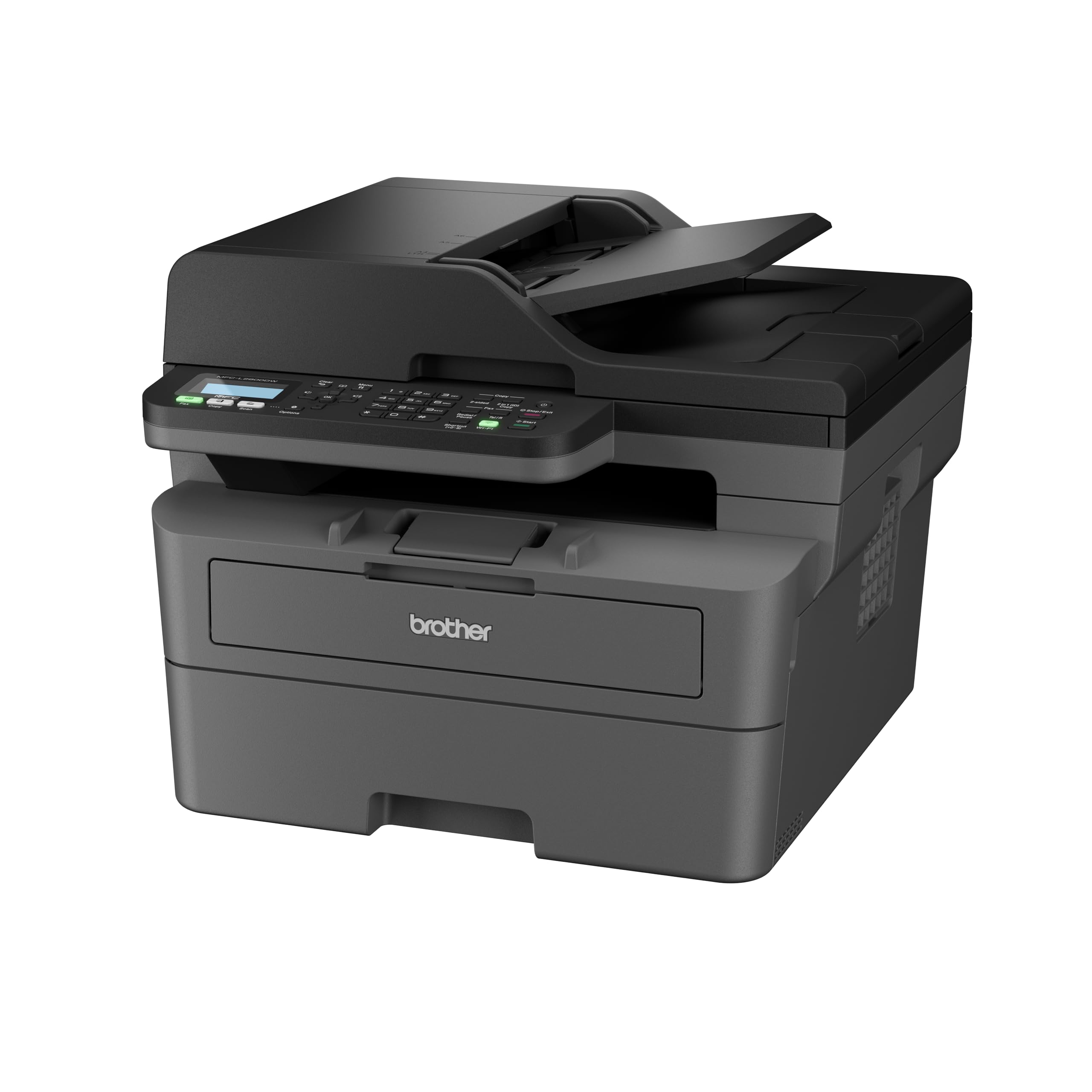 Brother MFC-L2800DW | Imprimante Multifonction 4 en 1 (Impression/Scan/Copie/Fax) Laser | Impression en Noir Uniquement | WiFi/Ethernet | Recto-Verso | Eligible à l'abonnement d'encre EcoPro.