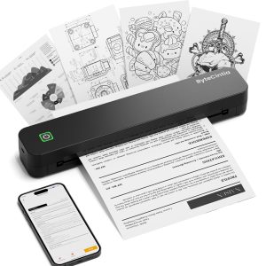 C80 Imprimante Thermique A4, Bluetooth Imprimante Portable sans Fil pour Le Voyage, Compatible avec Les Téléphones et Ordinateurs Portables Android et iOS