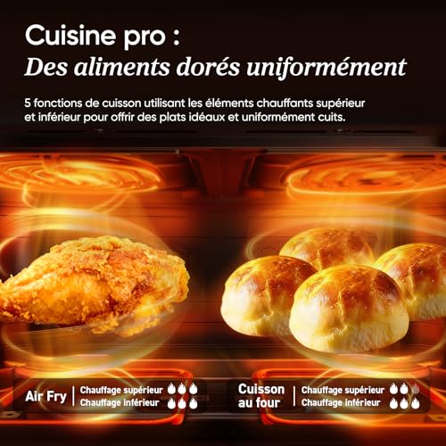 COSORI Air Fryer 10L Twinfry, Friteuse sans Huile Double Résistance, Airfryer à Dual Zone Avec Séparateur Amovible, 5-en-1, Grande Capacité, Cuisson optimale, 40℃-240℃, Contrôle Smart via App – Image 4