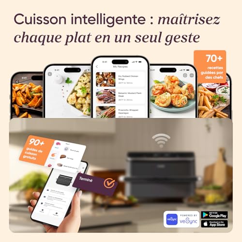 COSORI Air Fryer 10L Twinfry, Friteuse sans Huile Double Résistance, Airfryer à Dual Zone Avec Séparateur Amovible, 5-en-1, Grande Capacité, Cuisson optimale, 40℃-240℃, Contrôle Smart via App – Image 7