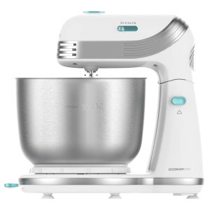 Cecotec Batteur pétrisseur CecoMixer Easy, Blanc. Puissance 250W, Mouvement planétaire, 6 vitesses, Bol en acier inox, Capacité 3L, Comprend un jeu de tiges et un jeu de spirales.
