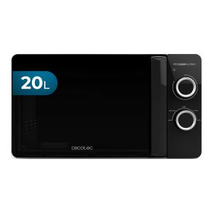 Cecotec Micro-ondes Proclean 3030 Flatbed. Capacité 20L, 700W, 6 niveaux, gril halogène de 800W, design compact avec porte FullCrystal, cuisson parfaite grâce à la technologie 3DWave