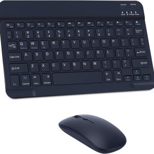 Clavier Souris sans Fil Combinés, Clavier sans Fil Silencieux, Rechargeable Ultra-Mince et Portable，Ergonomique Clavier et Souris pour iPad/PC/iOS/Android/Windows Laptop