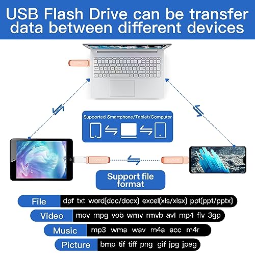 Clé USB 128 Go pour iPhone Compatible OTG Android/iPad/Mac/PC,Cle USB pour iPhone Stockage Externe Enregistrer Direct des Photos et des vidéos sans Applications. – Image 4