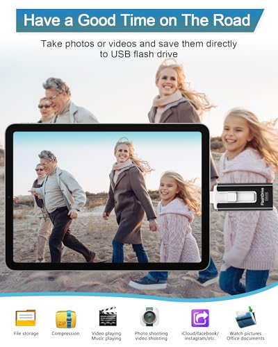 Clé USB 16 Go pour téléphone, lecteur flash 4 en 1 pour téléphone/Pad/Android/PC, transfert de données stable, copie de données en un seul clic, noir – Image 4