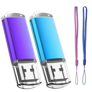 Cle USB 8 Go, EASTBULL Clé USB 2.0 Flash Drive Stockage Disque Mémoire Stick avec Cordes, Ensemble de Deux, Bleu/Violet