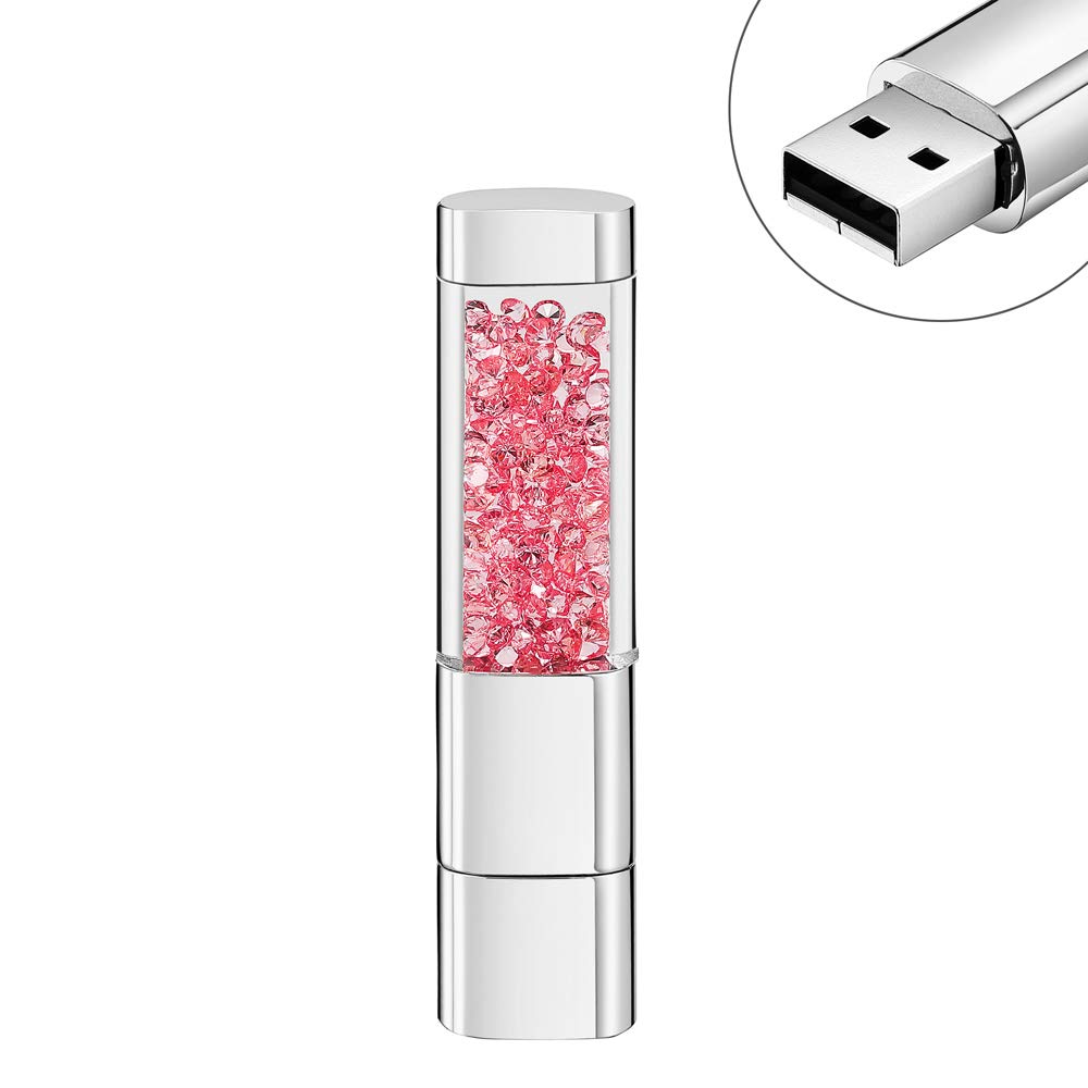 Clé USB, Premium imperméable clé USB2.0, 16 Go / 32Go Cles USB Lovely Style Diamant Stockage de données Haute Vitesse Mémoire Stick Pendrive