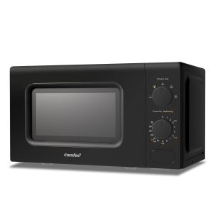 Comfee' CM-M202CC(BK) four micro ondes compact avec la capacité de 20 litres, 700 W avec Commande manuelle, Convenable pour petites cuisines, 5 niveaux de puissance, Dégélation rapide, Noir