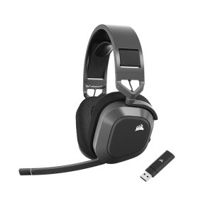 Corsair HS80 Max Wireless Casque de Jeu Multiplateforme avec Bluetooth – Dolby Atmos – Microphone de Qualité Professionnelle – Compatible iCUE - PC, Mac, PS5, PS4, Switch, Mobile – Gris Acier