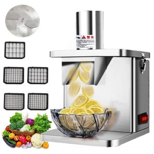 Coupe-légumes électrique Commercial 250 W, Hachoir à légumes, broyeur Automatique de Pommes de Terre, Robot culinaire, Machine de découpe de Fruits avec Lames de 6/8/9/12/15 mm