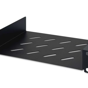 DIGITUS Étagère - 1U - 10 pouces (254 mm) - Pour armoire réseau - 150 mm de profondeur - Tôle d'acier perforée - Noir