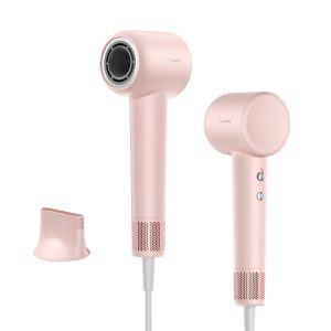 DREAME Hair Gleam Sèche-cheveux, Rapide 110 000 t/m Moteur Haute Vitesse, flux 65 m/s, léger 330gr, 2 millions d'ions négatifs, Contrôle la Température et la Vitesse du flux, Pink