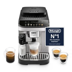 De’Longhi Magnifica Evo - Perfetto Machine à Café Automatique avec LatteCrema Mousseur à Lait Automatique, 7 Boissons en une Seule Touche, Commandes Soft Touch, Argent et Noir (ECAM292.81.SB)
