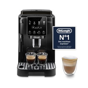 De’Longhi Magnifica Start - Perfetto Machine à Café Automatique avec Mousseur à Lait Manuel, 4 Boissons en une Seule Touche pour Espresso et Cappuccino, Commandes Soft Touch, Noir (ECAM222.20.B)