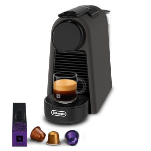 De'Longhi Nespresso Essenza Mini - Machine à Café à Capsules Nespresso, Kit de Bienvenue Inclus, Design Compact, Pression 19 Bars, Noir Mat (EN85.BKMT)