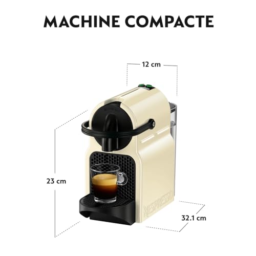 De'Longhi Nespresso Inissia EN80.CW, Machine à Café Automatique, Machine à Capsules pour une Seule Tasse, Ensemble de Bienvenue Inclus, Design Compact, 19 Bars, 1260W, Crème Vanille – Image 3