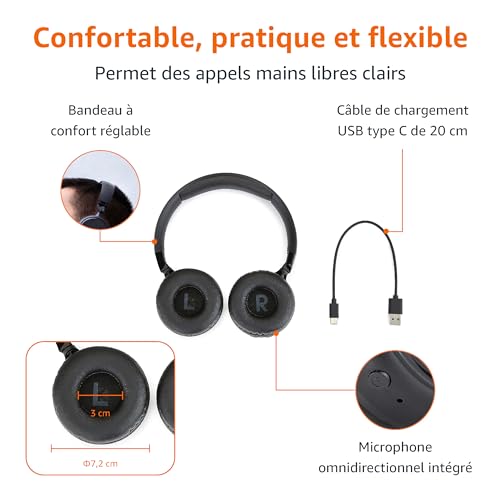 Destockage Multimédia Basics Casque supra-auriculaire Bluetooth sans fil - 35 heures d’autonomie - Noir – Image 4