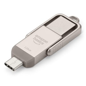 Destockage Multimédia Basics Clé USB, Périphérique de Stockage avec Double Port USB-C et USB-A, 128GB, Champagne Argenté