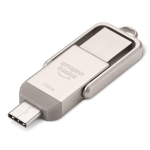 Destockage Multimédia Basics Clé USB, Périphérique de Stockage avec Double Port USB-C et USB-A, 256GB, Champagne Argenté
