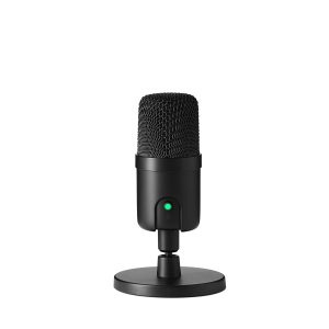 Destockage Multimédia Basics Microphone à condensateur USB miniature pour le streaming, les jeux et le podcasting avec capteur cardioïde, 5.8 x 3.4 inches, Noir