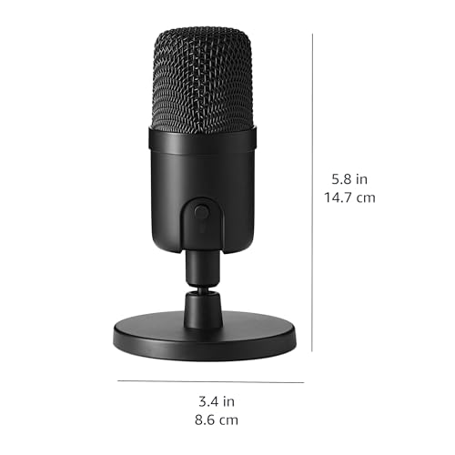 Destockage Multimédia Basics Microphone à condensateur USB miniature pour le streaming, les jeux et le podcasting avec capteur cardioïde, 5.8 x 3.4 inches, Noir – Image 6