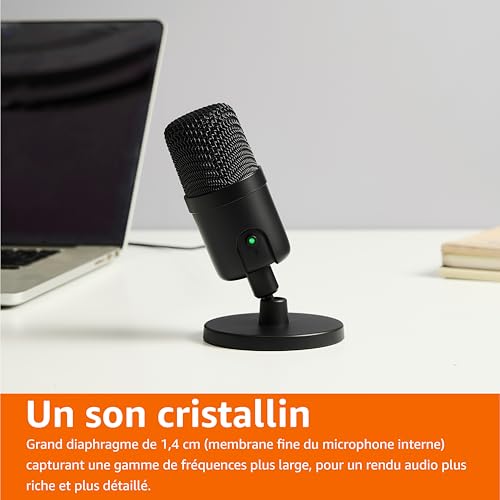 Destockage Multimédia Basics Microphone à condensateur USB miniature pour le streaming, les jeux et le podcasting avec capteur cardioïde, 5.8 x 3.4 inches, Noir – Image 7