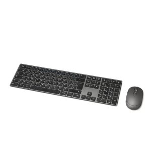 Destockage Multimédia Basics souris sans fil rechargeable - Clavier complet ultra-mince et silencieux avec pavé numérique, FR Layout Gray, noir