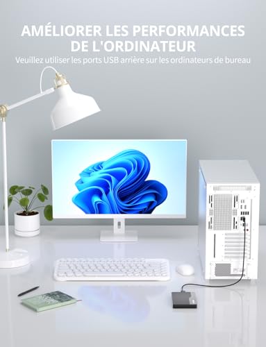 Disque Dur Externe Portable 500Go 2.5'' USB 3.0 Stockage HDD pour PS4, PC, Mac, Ordinateur Portable, Xbox, Android, Bureau SATA, TV, Wii U, Chromebook, Ordinateur de Bureau, Windows – Image 7