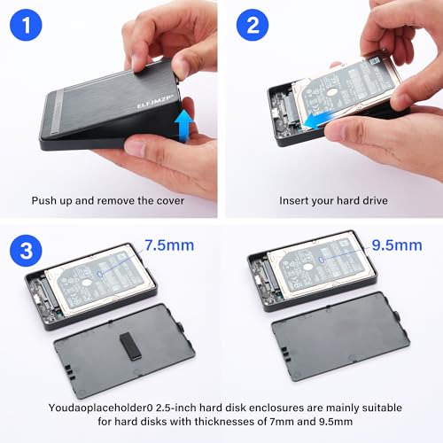 Disque dur externe 2,5 pouces USB 3.0 Ultraspeed avec connecteur USB-A vers Type-C. Équipement de données portable de grande capacité – Image 4