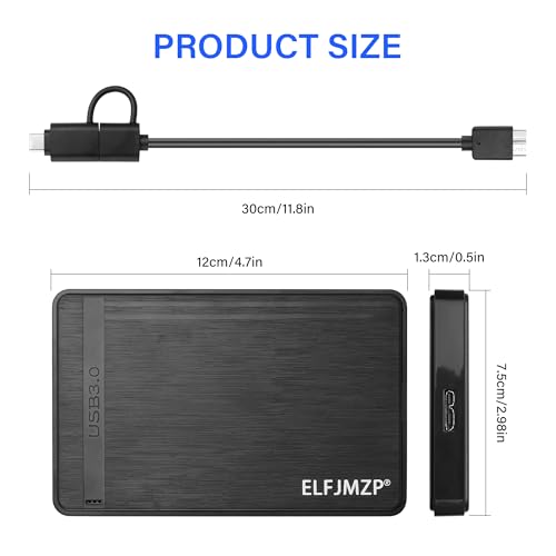 Disque dur externe 2,5 pouces USB 3.0 Ultraspeed avec connecteur USB-A vers Type-C. Équipement de données portable de grande capacité – Image 5