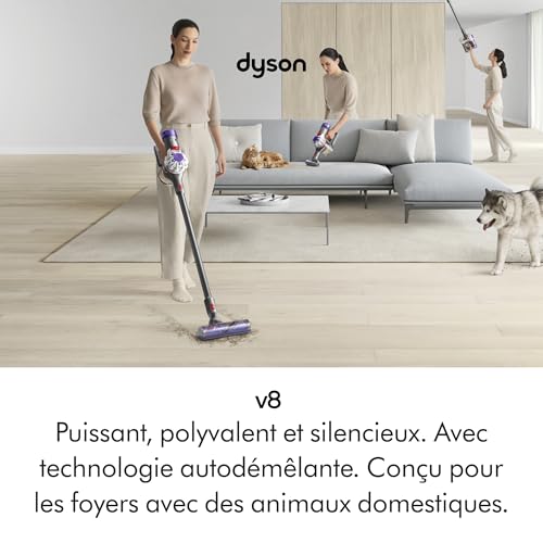 Dyson V8 Advanced Aspirateur sans Fil, 130 AW, Jusqu’à 40 Min d’autonomie, Brosse Motorbar Anti-enchevêtrement, élimine Les Poils d’Animaux, aspirateur à Main et Sol – Image 3