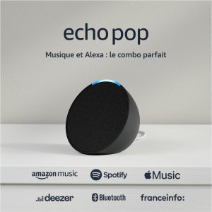 Echo Pop (Nouvelle génération) | Enceinte connectée Bluetooth et Wi-Fi compacte au son riche, avec Alexa | Anthracite