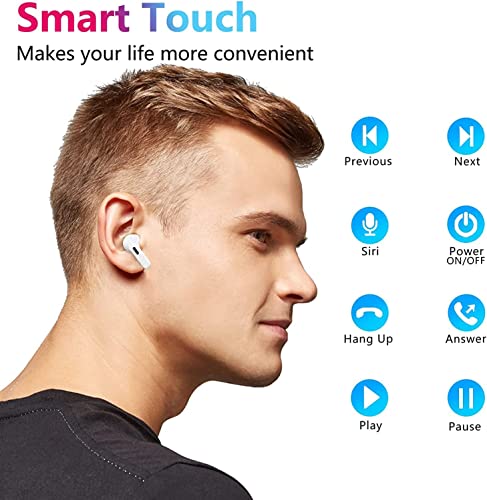 Ecouteurs Bluetooth sans Fil, Casque Bluetooth 5.3 avec 4 ENC Réduction Bruit Mic Écran HiFi Son Stéréo 42H Durée Lecture IP6 Étanche Sport Oreillette Contrôle Tactile pour iOS Android – Image 5