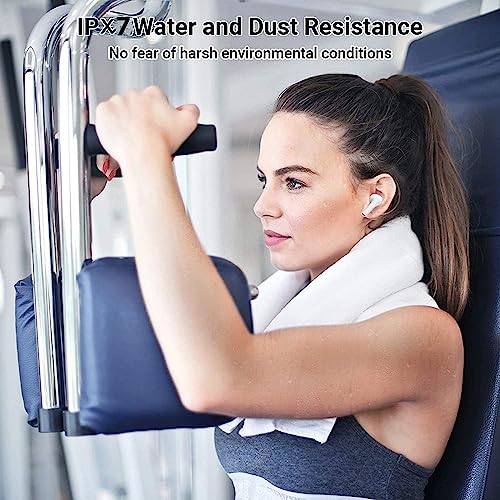 Ecouteurs Bluetooth sans Fil, Casque Bluetooth 5.3 avec 4 ENC Réduction Bruit Mic Écran HiFi Son Stéréo 42H Durée Lecture IP6 Étanche Sport Oreillette Contrôle Tactile pour iOS Android – Image 7