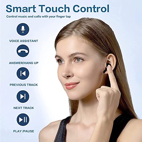 Ecouteurs Bluetooth sans Fil, Casque Bluetooth 5.3 avec 4 ENC Réduction Bruit Mic Écran LED HiFI Son Stéréo 42H Durée Lecture IP6 Étanche Sport Oreillette Contrôle Tactile pour iOS Android – Image 5