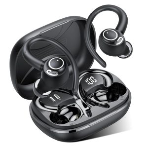 Ecouteurs Bluetooth sans Fil Sport, 2025 Headphones 5.4 HiFi Stéréo, Ecouteurs sans Fil avec ENC Mic, Ecouteur Pour Courir, IP7 Étanche Écouteur, 40H, Oreillette Sans Fil, Casque Écran LED, Noir