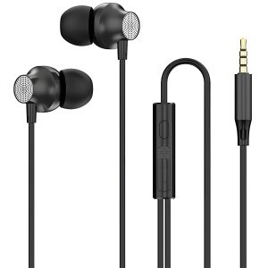 Écouteurs, Écouteur Filaire avec Microphone et Controle Volume, Oreillette Filaire Jack 3.5mm Universel, pour iPhone, Smartphones Android, MP3 etc (Noir)
