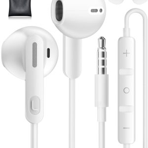 Ecouteurs Filaire, 3.5mm Intra écouteurs avec Microphone HD pour Samsung, Anti-Bruit Casque, Deep Bass écouteur Jack 3,5mm pour iPhone, Samsung, Huawei, Sony, Xiaomi, Oppo, Ordinateur