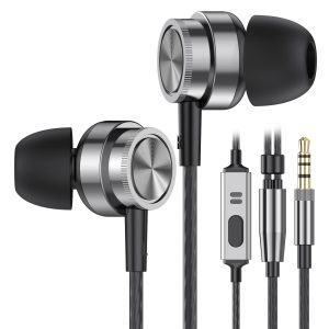 Ecouteurs Filaire, Ecouteurs Intra-Auriculaires avec Microphone HD, Anti-Bruit Casque, Deep Bass,Jack 3.5mm, pour Samsung, iphone et la Plupart des Appareils 3,5 mm