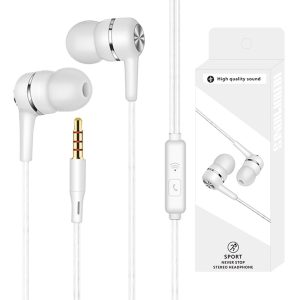 Écouteurs Filaire,Écouteurs Intra-Auriculaires,avec Microphone et Controle Volume,Jack 3.5mm Universel,Ergonomique oreillette Filaire stéréo,pour iPhone,Smartphones Android,MP3 etc.(Blanc)
