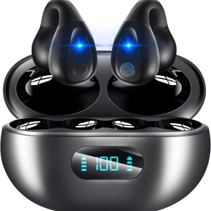 Écouteurs sans fil Bluetooth, écouteurs intra-auriculaires ouverts pour courir, qualité HiFi Bluetooth 5.3, conduction osseuse, compatibles iPhone Samsung Android