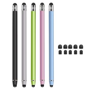 Écran Tactile Capacitif Stylus[5 Pack],Stylet 2 en 1 Universel,avec 5 Embouts en Caoutchouc supplémentaires,pour A-pple Pad/Pad Mini/Air/Pro,i-Phone,Kindle,Galaxy,Tablette Android/iOS