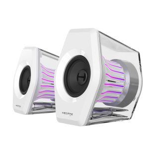 Edifier G2000 Pro-Enceintes PC Gaming 2.0(Peak 64W) avec Éclairage RGB TempoFlow™ 270°, Son Surround Virtuel 7.1-Bluetooth 5.4/USB-C/AUX-Compatible PC, PS5, Xbox, Mobile-Haut-parleurs Gamer-Blanc