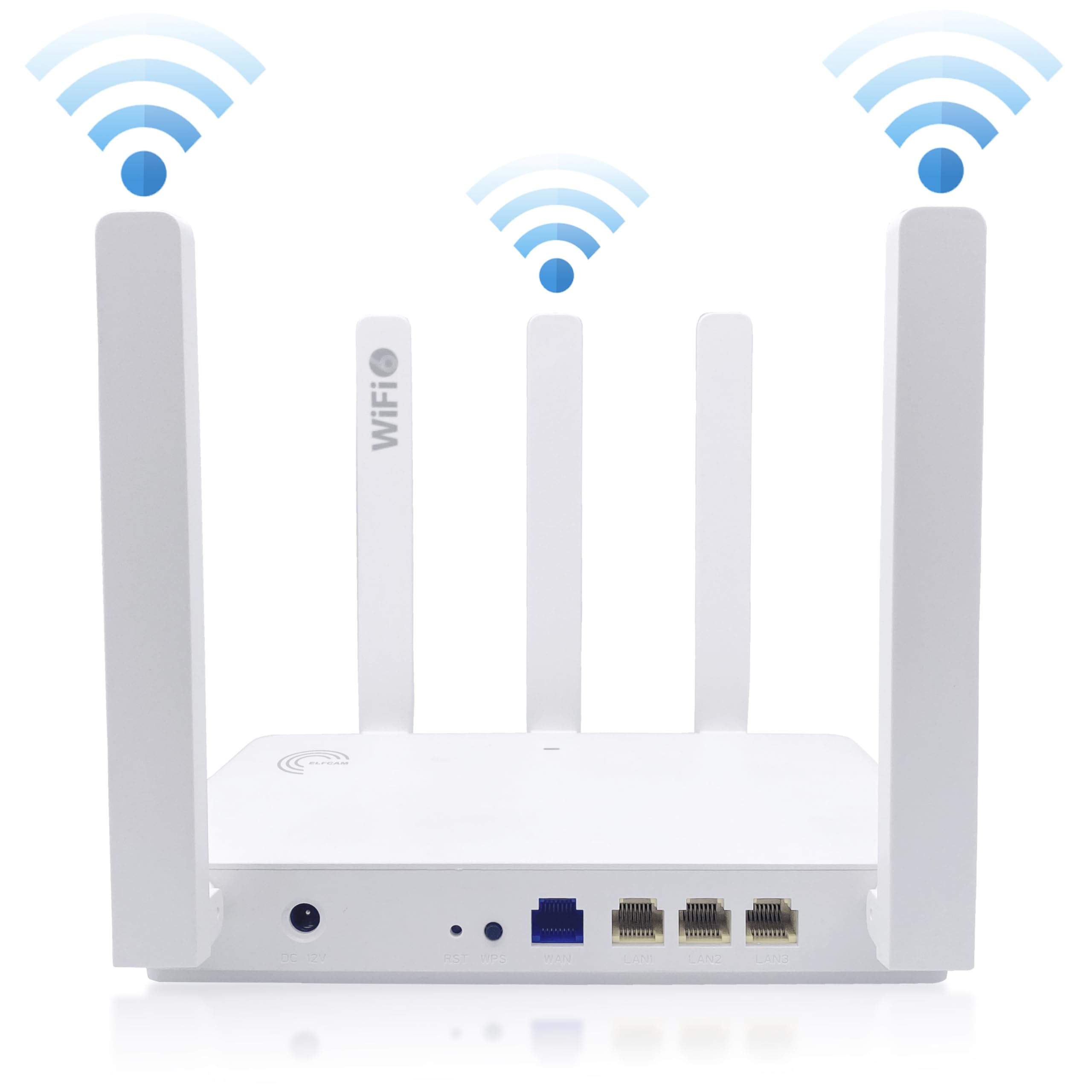 Elfcam® - Système Mesh Router WiFi 6 (AX3000), Ethernet Port WAN 2,5Gb RJ45, Double-Bande WiFi 6 Mesh Routeur, Jusqu'à 3000 Mbits/s, Idéal pour Rallonge Votre Freebox Ultra et Orange Livebox 6
