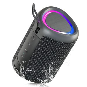 Enceinte Bluetooth Portable Mini Haut Parleur sans Fil 15W Bluetooth 5,3 Enceintes Puissant avec Appairage TWS 2500mAh 30m 3 Effets d'Éclairage IPX5 AUX Carte TF Soirées Fêtes Voyage Extérieur